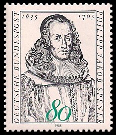 80 Pf Briefmarke: 350. Geburtstag Philipp Jakob Spener