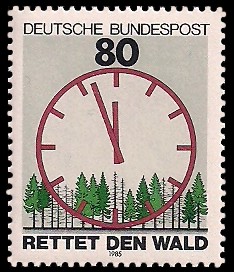 80 Pf Briefmarke: Rettet den Wald
