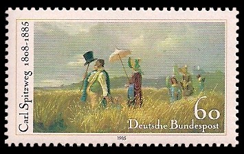 60 Pf Briefmarke: 100. Todestag Carl Spitzweg 60 Pf Briefmarke: 100. Todestag Carl Spitzweg
