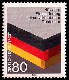 80 Pf Briefmarke: 40 Jahre Eingliederung heimatvertriebener Deutscher