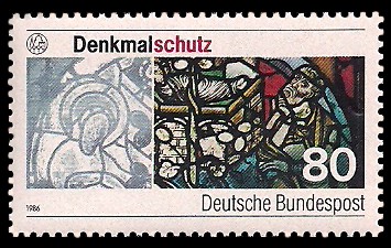 80 Pf Briefmarke: Denkmalschutz