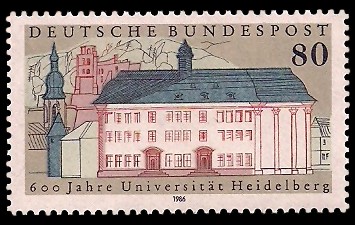 80 Pf Briefmarke: 600 Jahre Universität Heidelberg