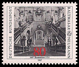 80 Pf Briefmarke: 300. Geburtstag Balthasar Neumann