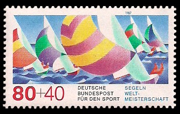 80 + 40 Pf Briefmarke: Für den Sport 1987