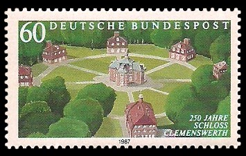 60 Pf Briefmarke: 250 Jahre Schloss Clemenswerth 60 Pf Briefmarke: 250 Jahre Schloss Clemenswerth