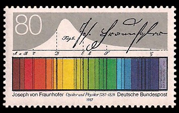 80 Pf Briefmarke: 200. Geburtstag Joseph von Fraunhofer 80 Pf Briefmarke: 200. Geburtstag Joseph von Fraunhofer