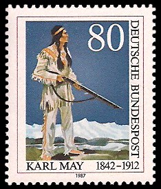 80 Pf Briefmarke: 75. Todestag Karl May 80 Pf Briefmarke: 75. Todestag Karl May