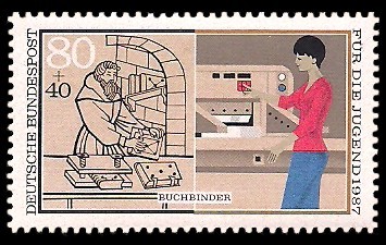 80 + 40 Pf Briefmarke: Für die Jugend 1987, Handwerker