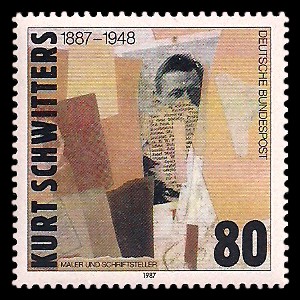 80 Pf Briefmarke: 100. Geburtstag Kurt Schwitters