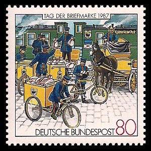 80 Pf Briefmarke: Tag der Briefmarke 1987 80 Pf Briefmarke: Tag der Briefmarke 1987