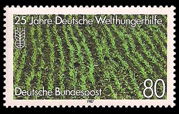 80 Pf Briefmarke: 25 Jahre Deutsche Welthungerhilfe