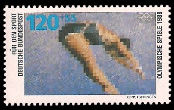 120 + 55 Pf Briefmarke: Für den Sport 1988 120 + 55 Pf Briefmarke: Für den Sport 1988
