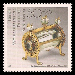 50 + 25 Pf Briefmarke: Wohlfahrtsmarke 1988, Geschmiedetes aus Gold + Silber