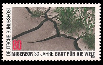 80 Pf Briefmarke: 30 Jahre Misereor und Brot für die Welt