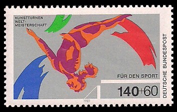 140 + 60 Pf Briefmarke: Für den Sport 1989