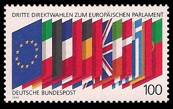 100 Pf Briefmarke: Dritte Direktwahlen zum Europäischen Parlament 100 Pf Briefmarke: Dritte Direktwahlen zum Europäischen Parlament