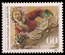 60 Pf Briefmarke: 250. Todestag von Cosmas Damian Asam 60 Pf Briefmarke: 250. Todestag von Cosmas Damian Asam