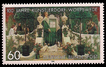 60 Pf Briefmarke: 100 Jahre Künstlerdorf Worpswede 60 Pf Briefmarke: 100 Jahre Künstlerdorf Worpswede