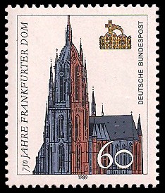 60 Pf Briefmarke: 750 Jahre Frankfurter Dom 60 Pf Briefmarke: 750 Jahre Frankfurter Dom