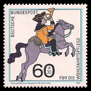 60 + 30 Pf Briefmarke: Wohlfahrtsmarke 1989, Postboten