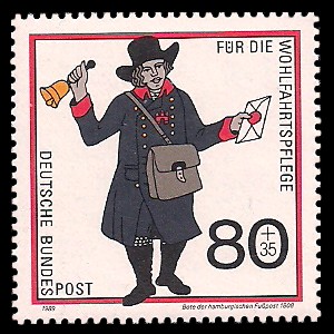 80 + 35 Pf Briefmarke: Wohlfahrtsmarke 1989, Postboten