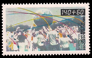 140 + 60 Pf Briefmarke: Für den Sport 1990