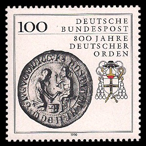 100 Pf Briefmarke: 800 Jahre Deutscher Orden