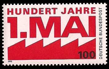 100 Pf Briefmarke: hundert Jahre 1. Mai 100 Pf Briefmarke: hundert Jahre 1. Mai
