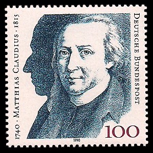100 Pf Briefmarke: 250. Geburtstag Matthias Claudius