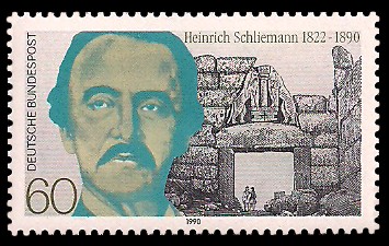 60 Pf Briefmarke: 100. Todestag Heinrich Schliemann 60 Pf Briefmarke: 100. Todestag Heinrich Schliemann