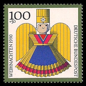 100 + 50 Pf Briefmarke: Weihnachtsmarke 1990, Kunsthandwerk-Weihnachtsfiguren