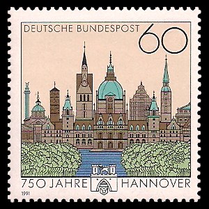 60 Pf Briefmarke: 750 Jahre Hannover