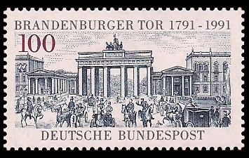 100 Pf Briefmarke: 200 Jahre Brandenburger Tor