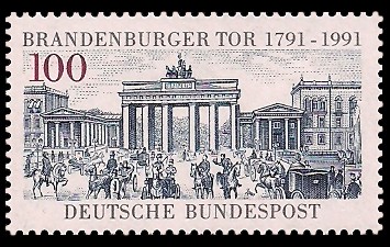 100 Pf Briefmarke: 200 Jahre Brandenburger Tor 100 Pf Briefmarke: 200 Jahre Brandenburger Tor