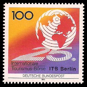 100 Pf Briefmarke: 25 Jahre Internationale Tourismus-Börse 100 Pf Briefmarke: 25 Jahre Internationale Tourismus-Börse
