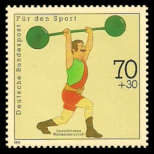 70 + 30 Pf Briefmarke: Für den Sport 1991