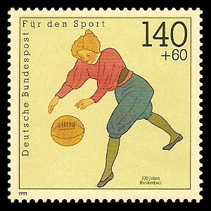 140 + 60 Pf Briefmarke: Für den Sport 1991