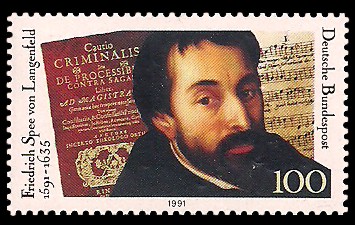 100 Pf Briefmarke: 400. Geburtstag Friedrich Spee von Langenfeld