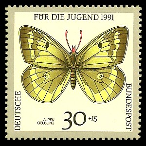 30 + 15 Pf Briefmarke: Für die Jugend 1991, Schmetterlinge