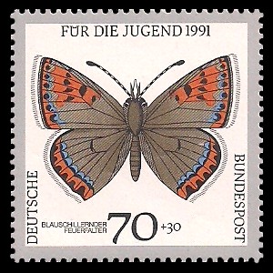 70 + 30 Pf Briefmarke: Für die Jugend 1991, Schmetterlinge 70 + 30 Pf Briefmarke: Für die Jugend 1991, Schmetterlinge