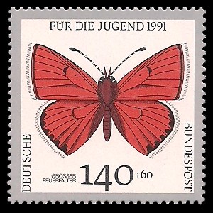 140 + 60 Pf Briefmarke: Für die Jugend 1991, Schmetterlinge 140 + 60 Pf Briefmarke: Für die Jugend 1991, Schmetterlinge