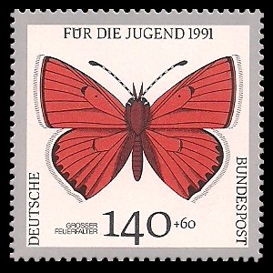 140 + 60 Pf Briefmarke: Für die Jugend 1991, Schmetterlinge