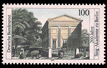 100 Pf Briefmarke: 200 Jahre Sing-Akademie zu Berlin