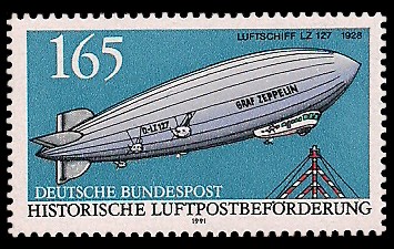 165 Pf Briefmarke: Historische Luftpostbeförderung