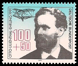 100 + 50 Pf Briefmarke: Otto Lilienthal Ehrung 100 + 50 Pf Briefmarke: Otto Lilienthal Ehrung