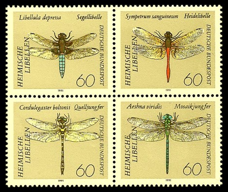  Briefmarke: Viererblock: Heimische Libellen