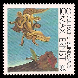 100 Pf Briefmarke: 100. Geburtstag Max Ernst