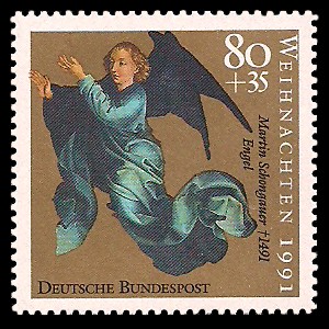80 + 35 Pf Briefmarke: Weihnachtsmarke 1991, Martin Schongauer 80 + 35 Pf Briefmarke: Weihnachtsmarke 1991, Martin Schongauer