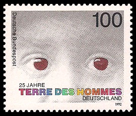 100 Pf Briefmarke: 25 Jahre terre des hommes Deutschland 100 Pf Briefmarke: 25 Jahre terre des hommes Deutschland