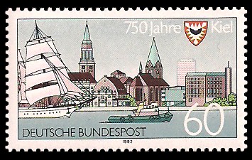 60 Pf Briefmarke: 750 Jahre Kiel 60 Pf Briefmarke: 750 Jahre Kiel